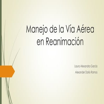 Manejo de la vía aérea en reanimación