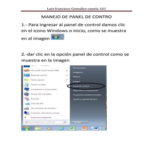 Ingresar al panel de control | PDF