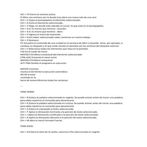 Manejo de teclado sin mouse