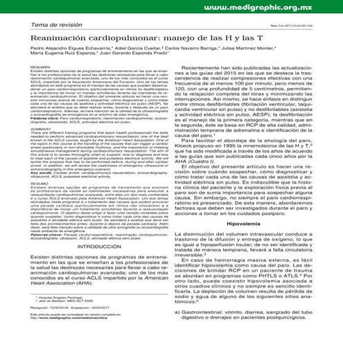 Manejo h y t del paro cardiaco | PDF