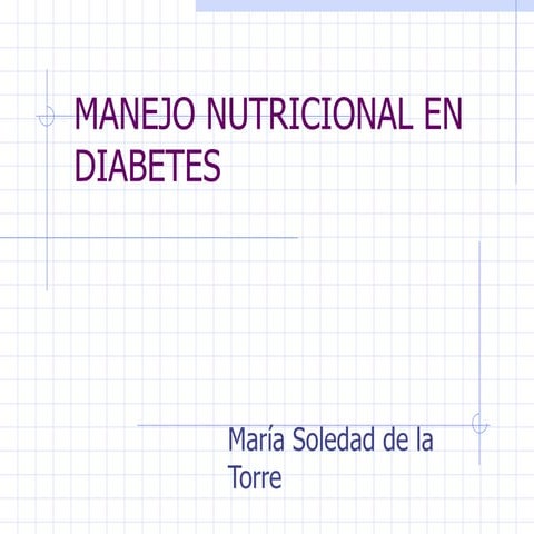 Manejo nutricional en diabetes