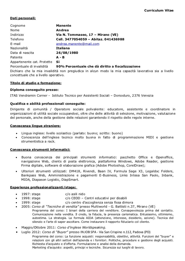 Manente Andrea Cv