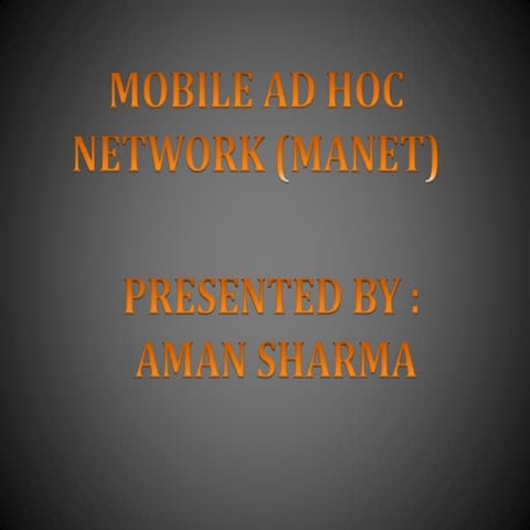 Mobile Ad Hoc Network