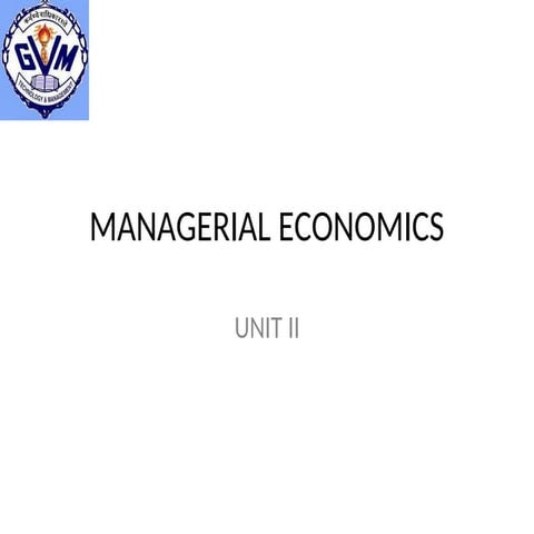 MANAGERIAL ECONOMICS IN MASTER OF BUSINESS ADMINISTRATION