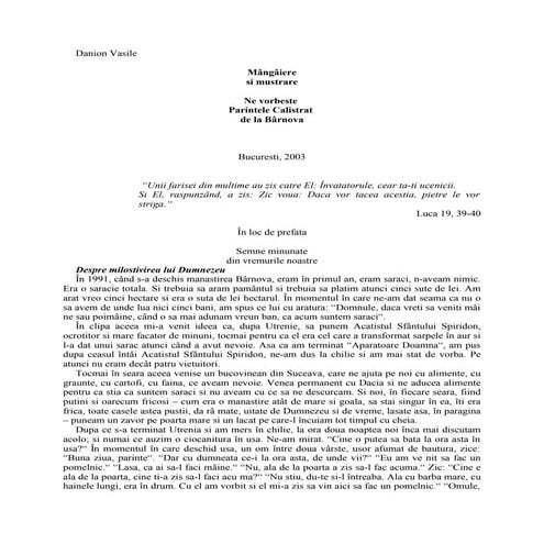 Mangaiere Si Mustrare(Interviu Cu Pr  Calistrat)