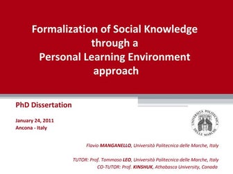 Formalization of Social Knowledge through a Personal Learning Environment app...