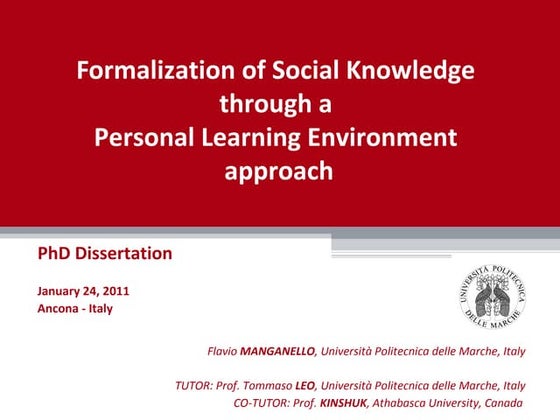 Formalization of Social Knowledge through a Personal Learning Environment app...
