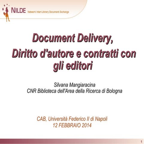 Corso "Document Delivery, Diritto d'autore e contratti con gli editori"