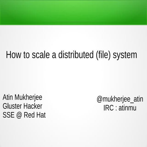 Manging scalability of distributed system