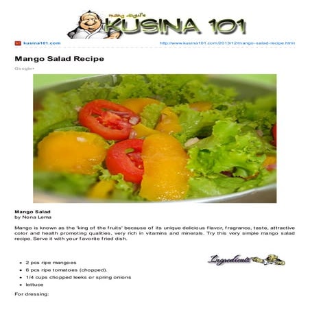 Mango salad recipe