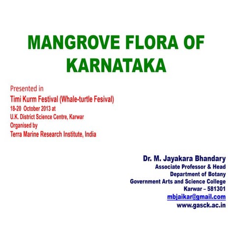 Mangrove flora of karnataka