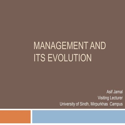 Management & Evolutions 