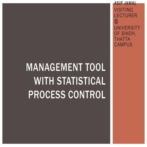 Mangt tool with statistical process control  ch 18 asif jamal