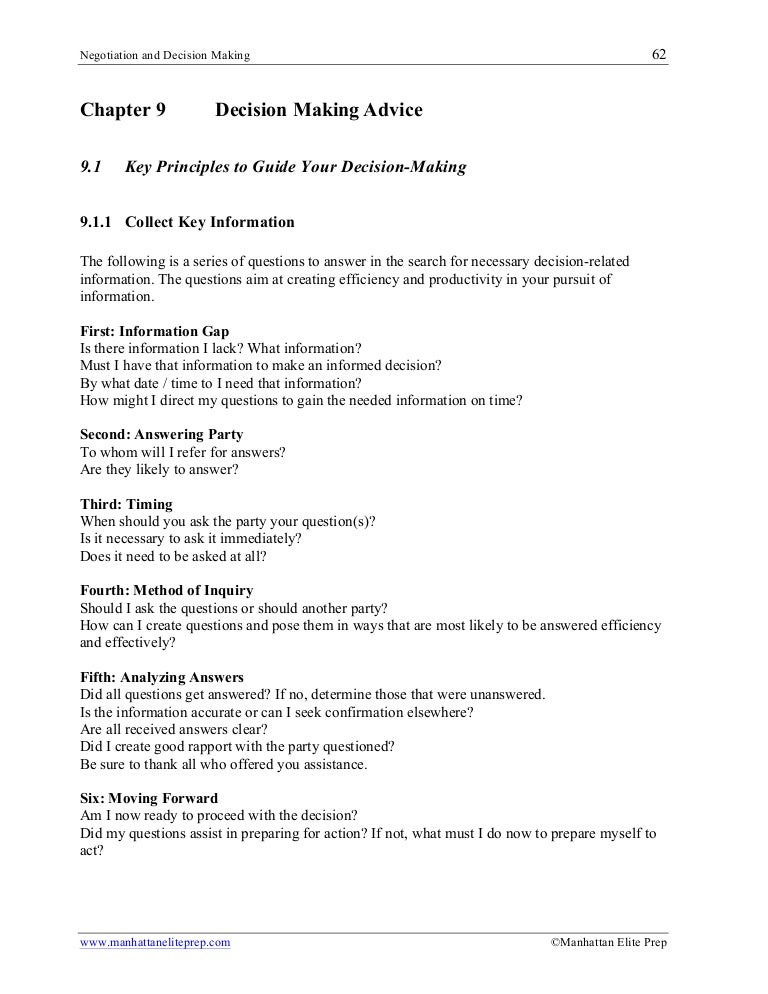 decision making questions and answers