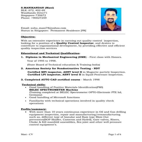 Mani   cv