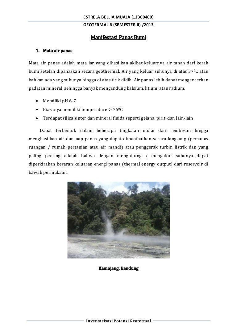 Air Panas Yang Keluar Dari Dalam Bumi Disebut Goreng