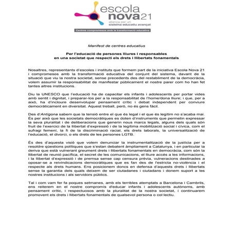 Manifest de centres educatius