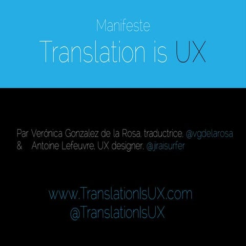 Manifeste 'Translation is UX'