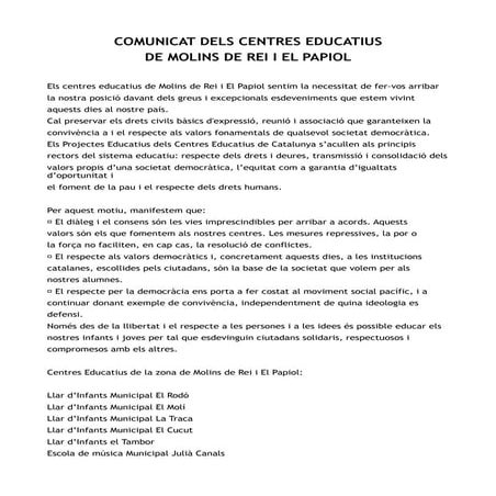 Manifest Molins Papiol