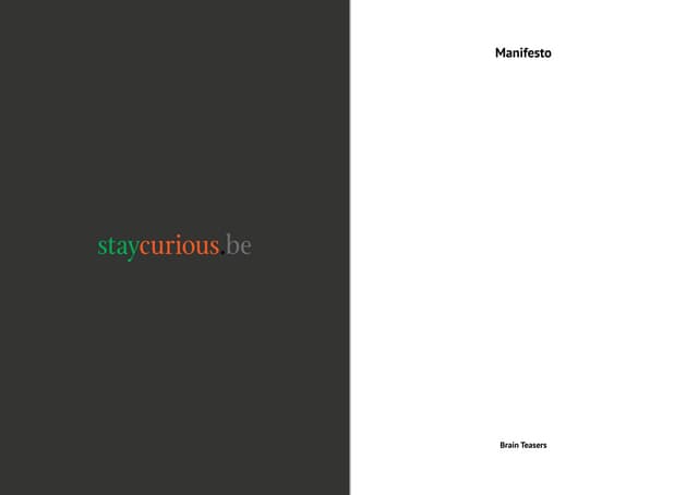 Manifesto - for Entrepreneurs and Wannabes