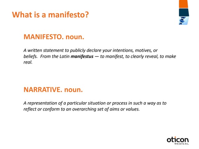 Oticon Medical Manifesto