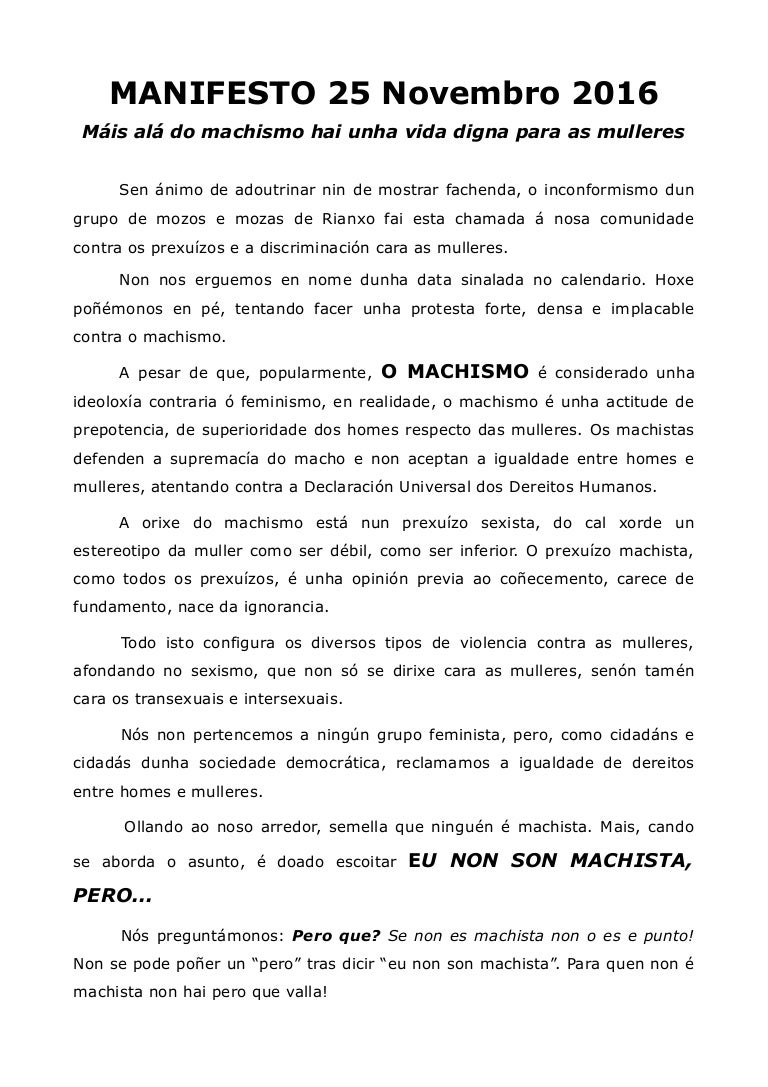 Manifesto 25 novembro 2016
