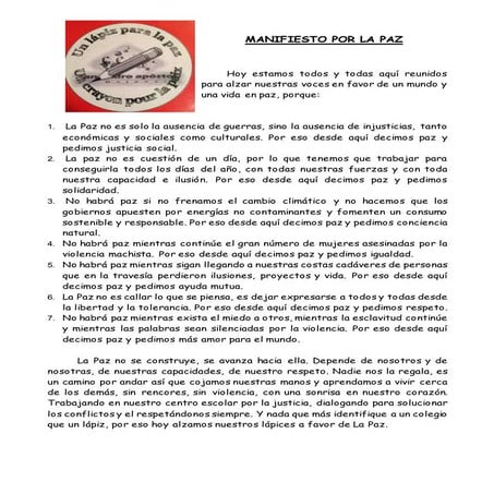 Manifiesto paz 2015