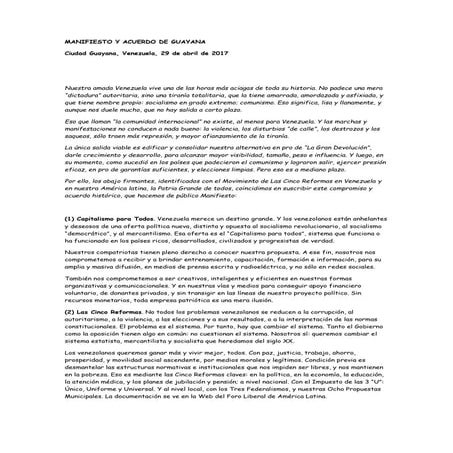 Manifiesto y acuerdo de guayana