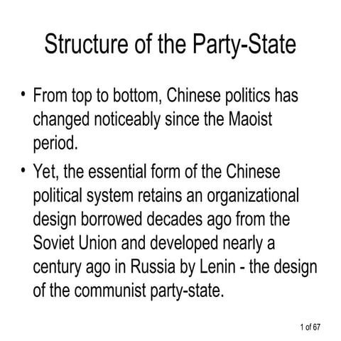 Understanding the Structure of the Party-State