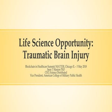 Blockchain Life Science Opportunity Traumatic Brain Injury
