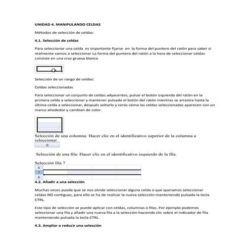 Manipulacion de celdas