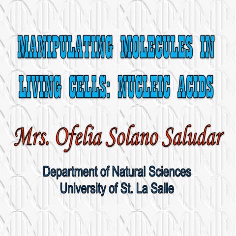 Manipulating nucleic acids