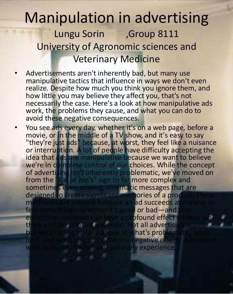Manipulation in advertising