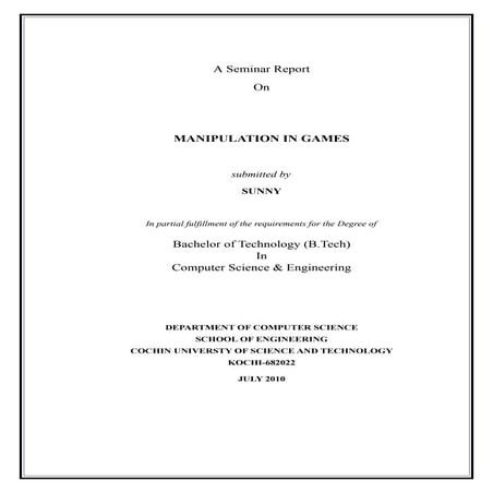 Manipulation in games by Sunny