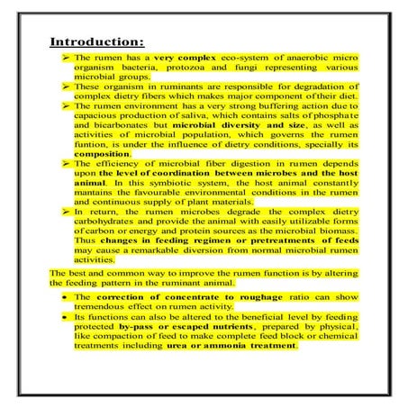 Manipulation of rumen 