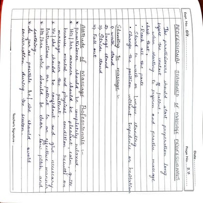 manipulative therapy record for bnys students