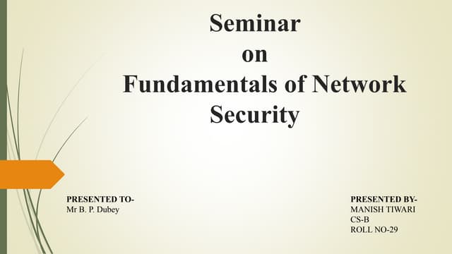 fundamental of network security