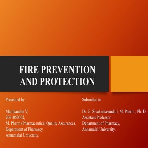 Fire Prevention and Protection