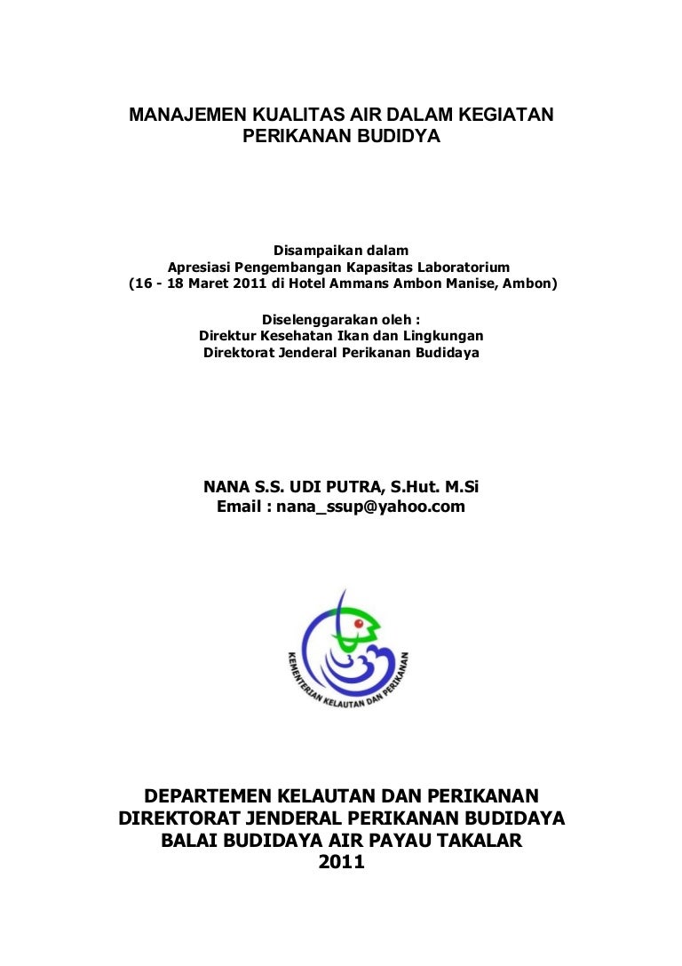 Manjemen Kualitas Air