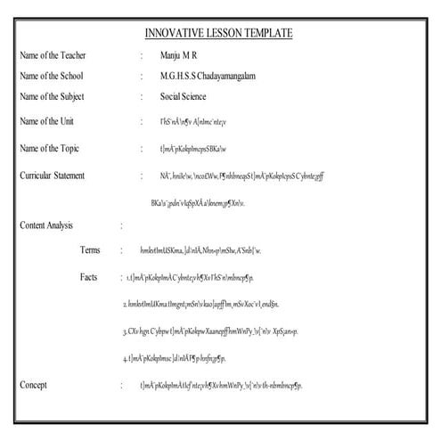 INNOVATIVE LESSON PLAN | DOCX