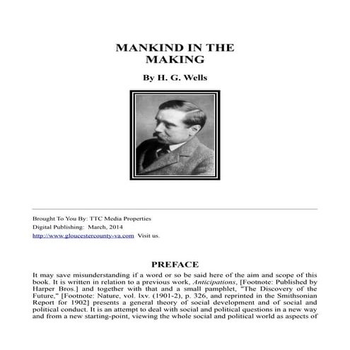 Mankind in The Making - H.G. Wells, Free eBook