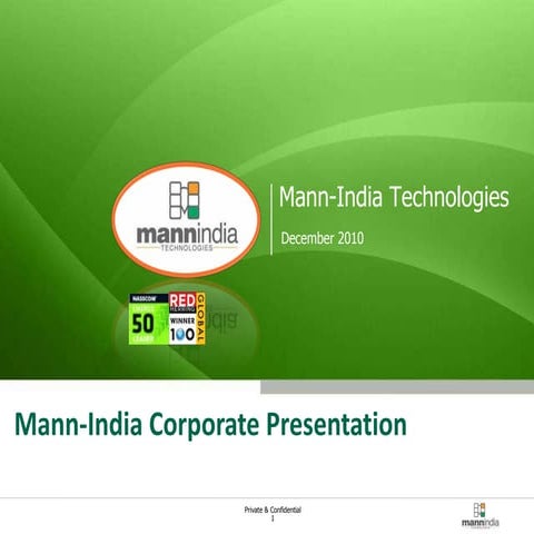 Mann India Technologies 2010 Corporate presentation