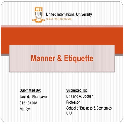Manner Etiquette