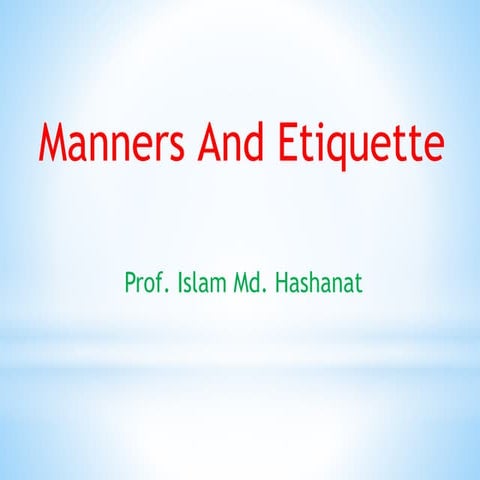 Manners and etiquette imh