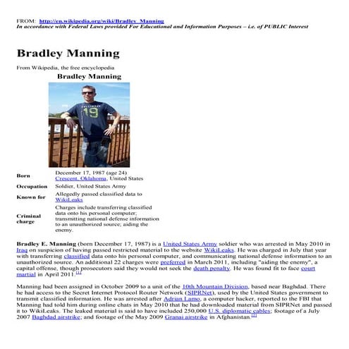 Manning   bradley (wikipedia information)