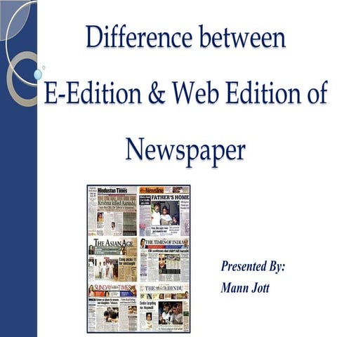 difference between e-edition and web edition of news paper
