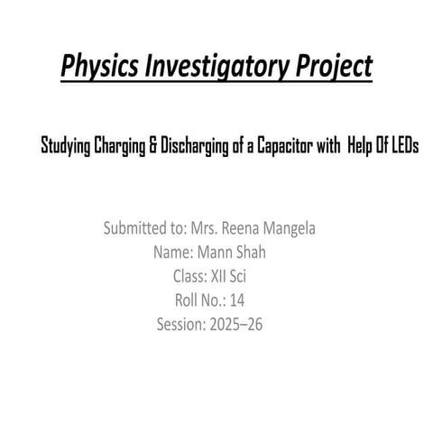 PHYSICS INVESTIGATORY PROJECT 2017-18 | PDF