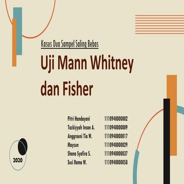 uji mann whitney dan uji fisher