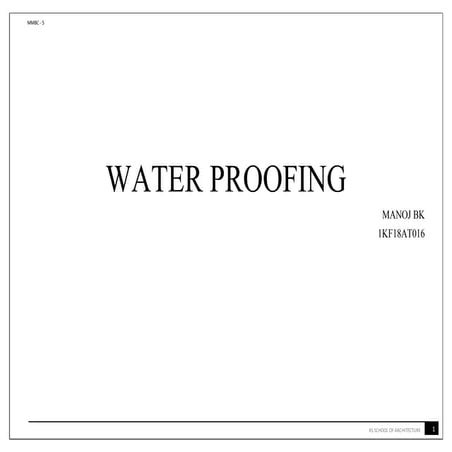 Manoj bk (water proofing)