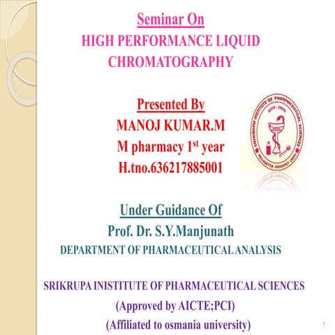HPLC BY MANOJ KUMAR.M